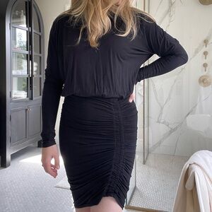 Veronica Beard Black Ruched knit Dress